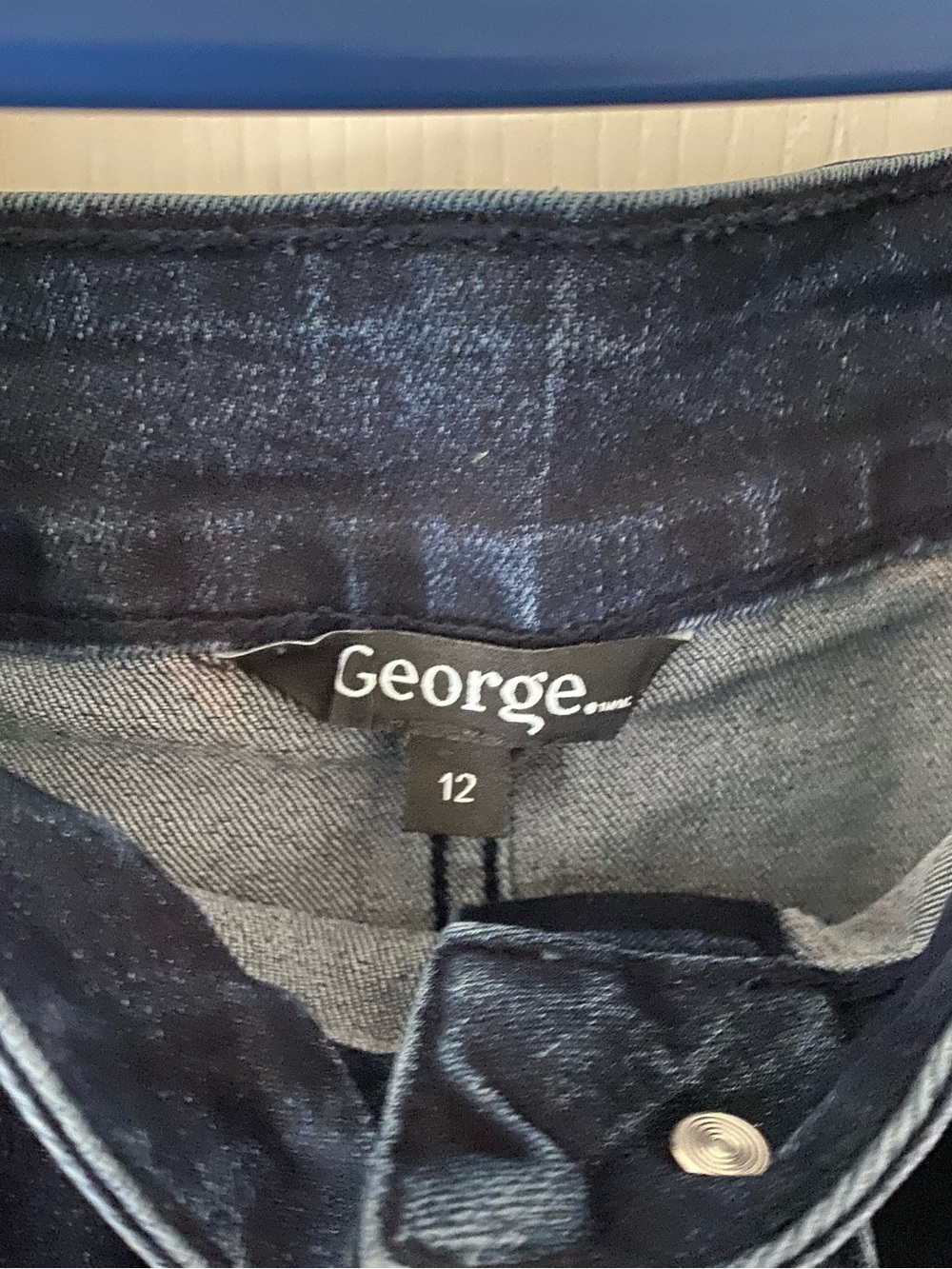 George Dark Blue Button-Front  Denim Skirt - Picture 4 of 7